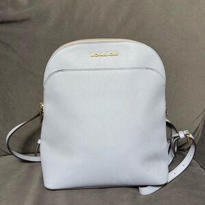 Michael Kors White Leather Mini Backpack with Gold Hardware